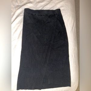 Black Mid Length Cross Over Skirt
